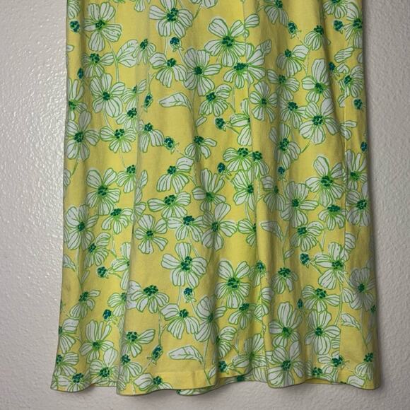 LILLY PULITZER Kelsea Dress Women's XS Yellow Green Dogwood Pattern Stretch Knit - Picture 8 of 16